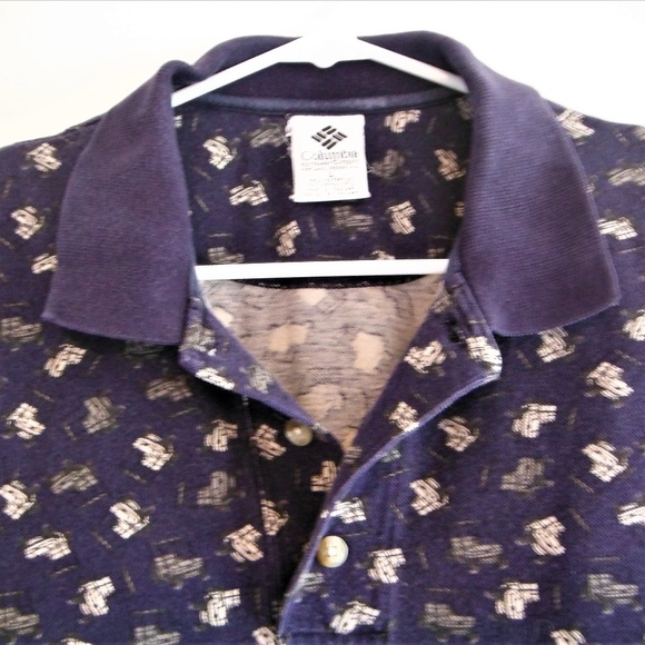 Mens Columbia Golf Cart Print Polo Shirt - Large - Picture 2 of 8